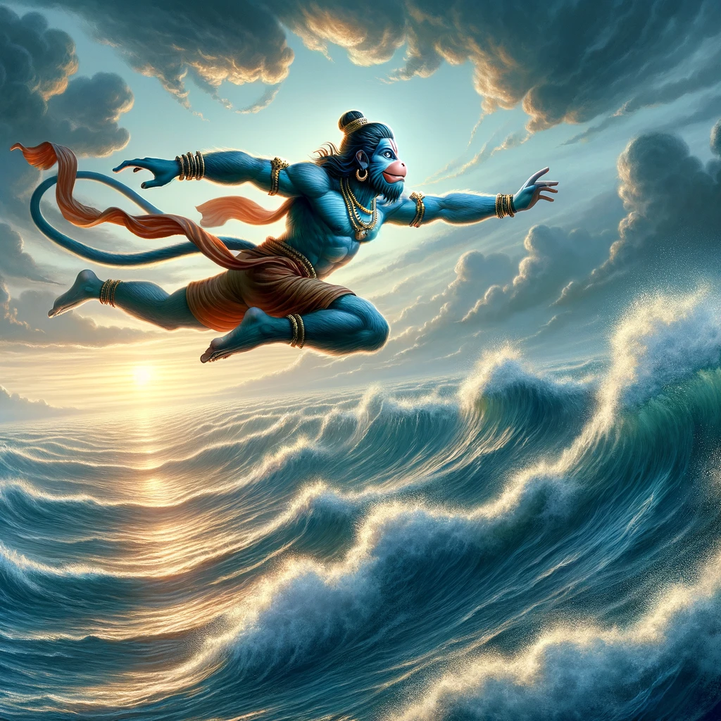 Hanuman Leaps Across the Ocean